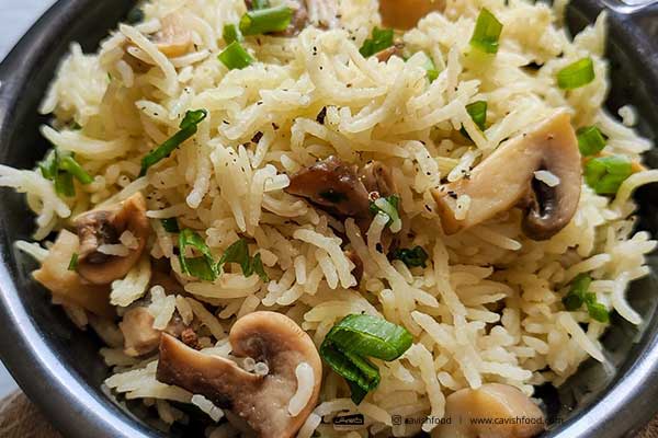 انواع غذا با برنج - قارچ پلو